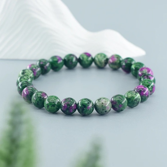 🆕New Ruby Zoisite 8mm Healing Gemstone Bracelet - Picture 3 of 3